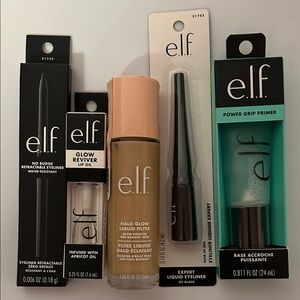e.l.f. Makeup Set with Eyeliner, Lip Oil, and Primer